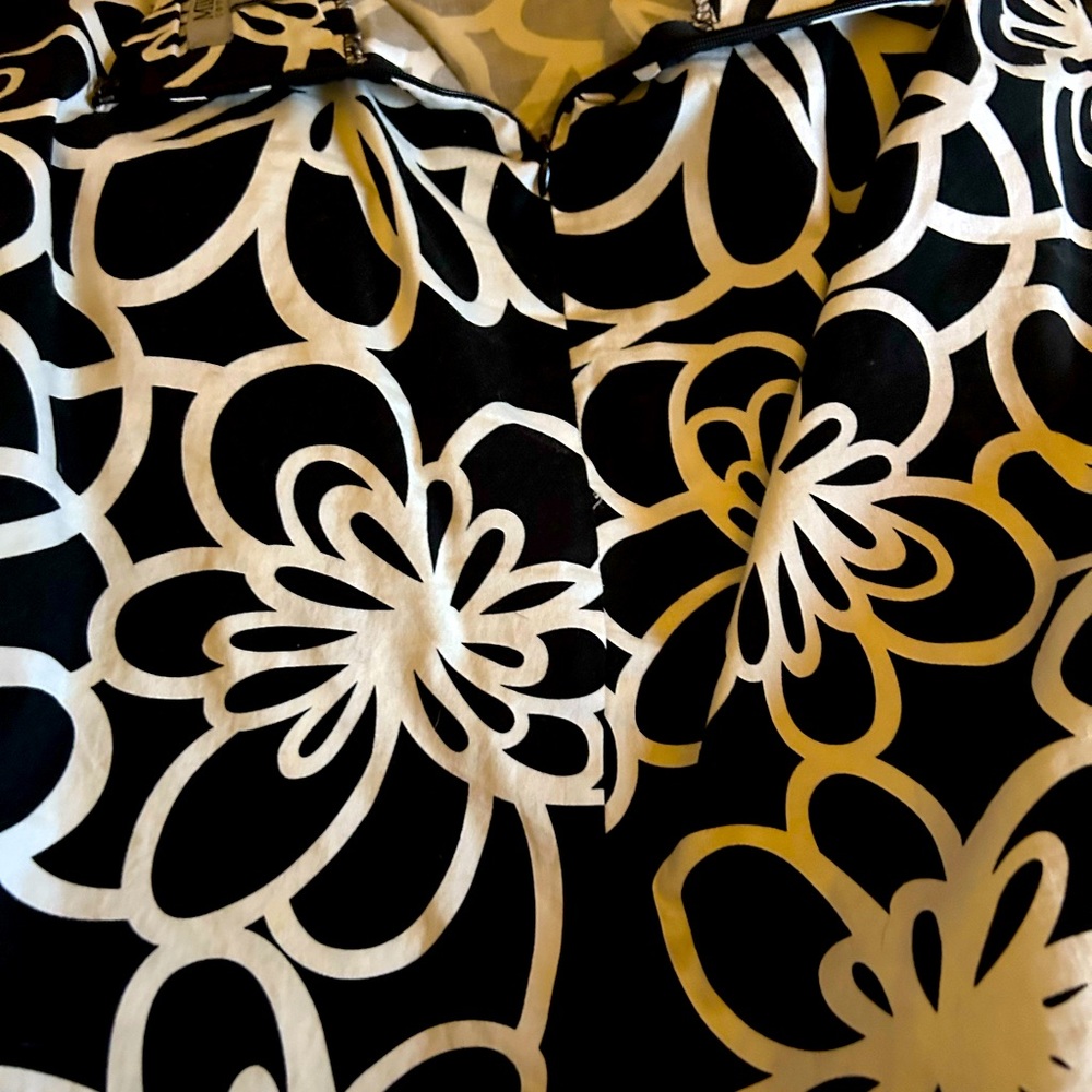 Mikk Couture A-Line Black and White Floral Skirt